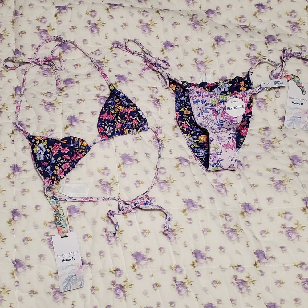 NWT LoveShackFancy x Hurley Cheeky Bikini Set XS - Picture 11 of 12